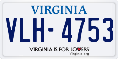 VA license plate VLH4753
