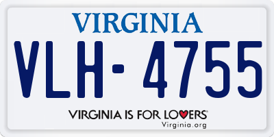 VA license plate VLH4755