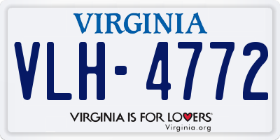 VA license plate VLH4772