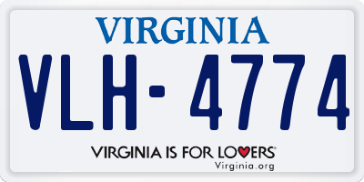 VA license plate VLH4774