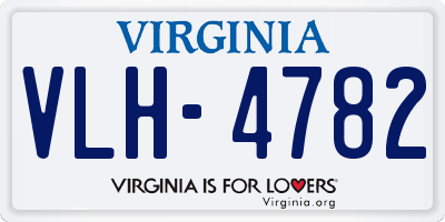 VA license plate VLH4782