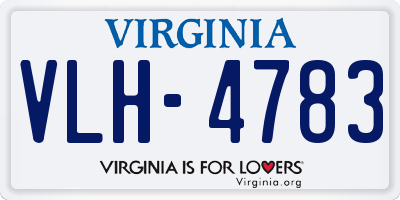 VA license plate VLH4783