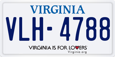 VA license plate VLH4788