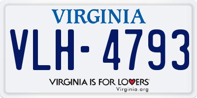 VA license plate VLH4793