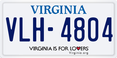 VA license plate VLH4804