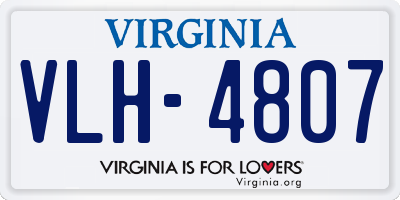 VA license plate VLH4807