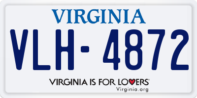 VA license plate VLH4872