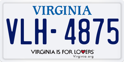 VA license plate VLH4875