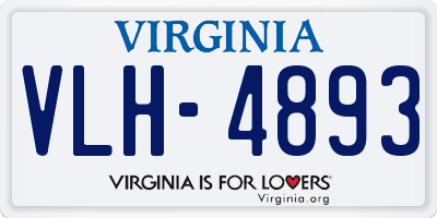 VA license plate VLH4893