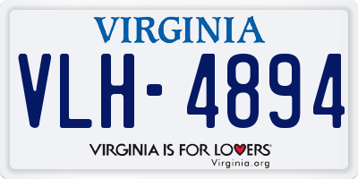 VA license plate VLH4894