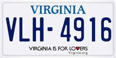 VA license plate VLH4916