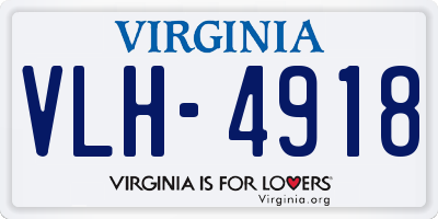 VA license plate VLH4918