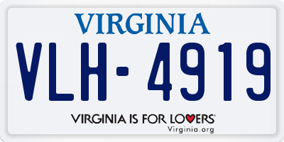 VA license plate VLH4919