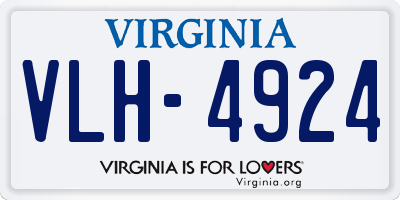 VA license plate VLH4924