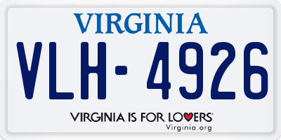 VA license plate VLH4926