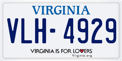 VA license plate VLH4929