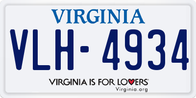 VA license plate VLH4934