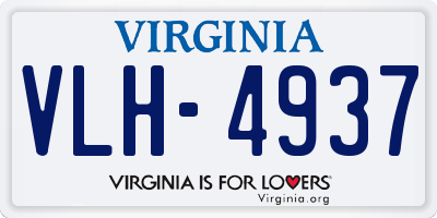 VA license plate VLH4937