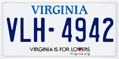 VA license plate VLH4942