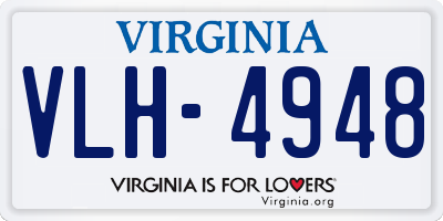 VA license plate VLH4948