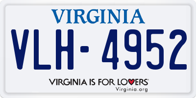 VA license plate VLH4952