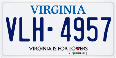 VA license plate VLH4957