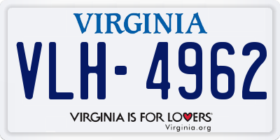 VA license plate VLH4962