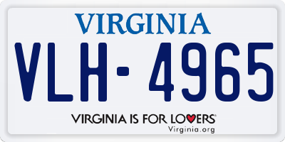 VA license plate VLH4965