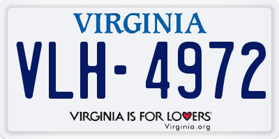 VA license plate VLH4972