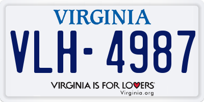 VA license plate VLH4987