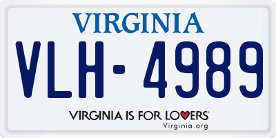 VA license plate VLH4989