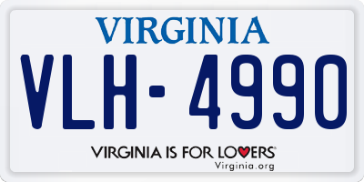 VA license plate VLH4990