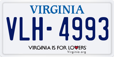 VA license plate VLH4993