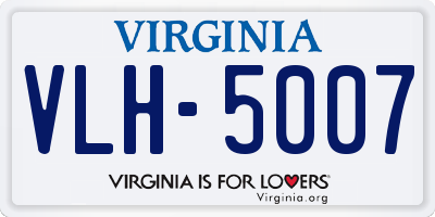 VA license plate VLH5007