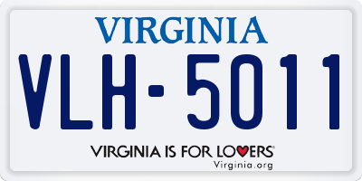 VA license plate VLH5011