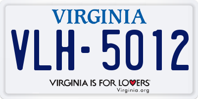 VA license plate VLH5012
