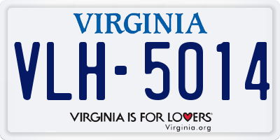 VA license plate VLH5014