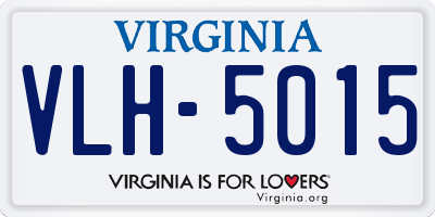 VA license plate VLH5015