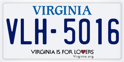 VA license plate VLH5016
