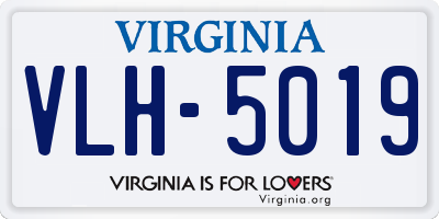 VA license plate VLH5019