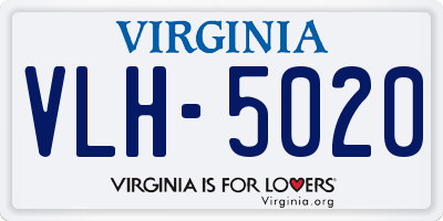 VA license plate VLH5020