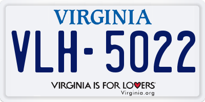 VA license plate VLH5022