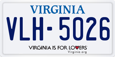 VA license plate VLH5026