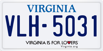 VA license plate VLH5031