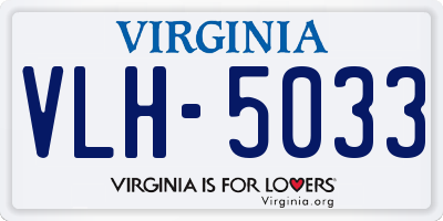 VA license plate VLH5033