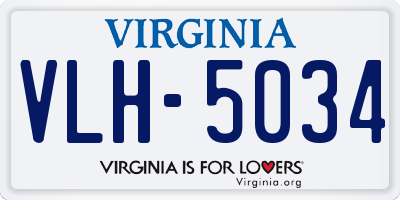 VA license plate VLH5034