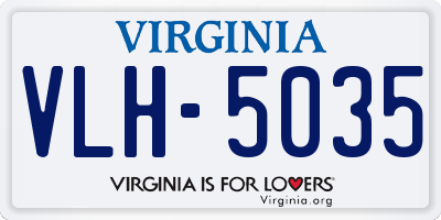 VA license plate VLH5035