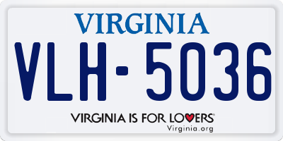 VA license plate VLH5036