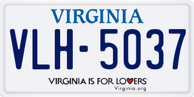 VA license plate VLH5037