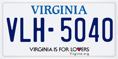VA license plate VLH5040